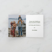 ゴールドの松の木の楽しいクリスマス ダークグリーンの写真 カード (内部)