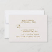 ゴールドの水玉模様の曲リクエスト RSVP (裏面)