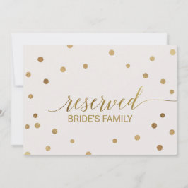 ゴールドの水玉模様の「予約済み」サイン 招待状