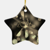 ゴールドの泡で輝く2025年新年 セラミックオーナメント (裏面)