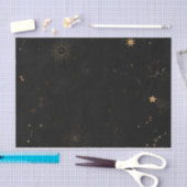 ゴールドの流星 太陽の爆発 夜空 デコパージュ 薄葉紙 (クラフト)