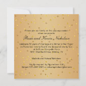 ゴールドの渦巻き、ハートが繋がった 50周年記念 招待状 (裏面)