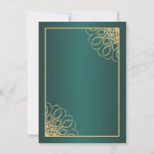 ゴールドの渦巻き 50周年 結婚記念日 招待状 (裏面)