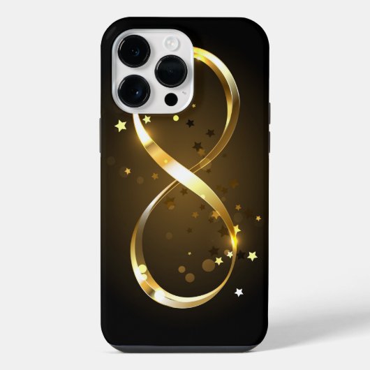 ゴールドの無限大記号 iPhoneケース (裏面)
