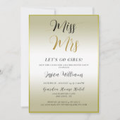 ゴールドの独身最後の夜の招待状 招待状 (正面)