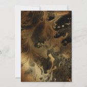 ゴールドの疑似メタリックブラック大理石 お祝いに参加しよう 招待状 (裏面)