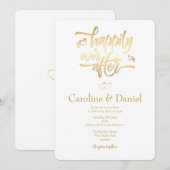 ゴールドの疑似箔 タイポグラフィ ウェディング インビテーション (正面/裏面)