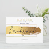 ゴールドの筆致がエレガントなモダン ブラック タイポグラフィー 招待状 (スタンド正面)