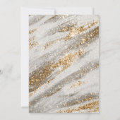 ゴールドの筆致が入った白い結婚式の招待状 招待状 (裏面)