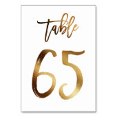 ゴールドの箔押しがおしゃれなウェディングテーブルナンバー | テーブル65 テーブルナンバー (裏面)