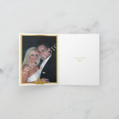 ゴールドの箔押しの葉が現代的な結婚式の感謝を表す サンキューカード (内部)