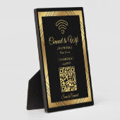 ゴールドの箔押しアールデコ調Wi-Fi フォトプラーク (側面)