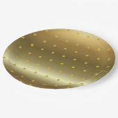 ゴールドの箔押しカラーポルカドット ペーパープレート (アングル)