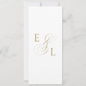 ゴールドの箔押しカリグラフィーロマンチックウェディング 招待状 (裏面)