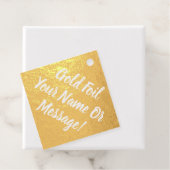 ゴールドの箔押しタグにオリジナルテキスト フェイバータグ (箱)