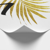 ゴールドの箔押しパームリーフトロピカルモノグラムイニシャル ラッピングペーパー (角)