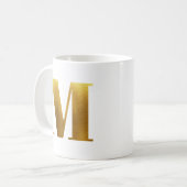 ゴールドの箔押しモノグラム M コーヒーマグカップ (正面左)