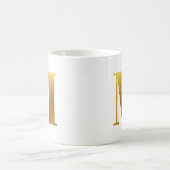 ゴールドの箔押しモノグラム M コーヒーマグカップ (中央)