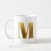 ゴールドの箔押しモノグラム M コーヒーマグカップ (左)