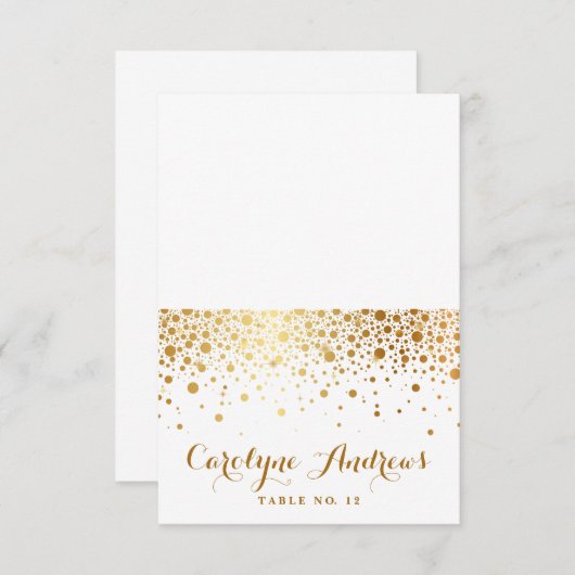 ゴールドの箔調の輝きが上品な場所カードⅠ 招待状 (正面/裏面)
