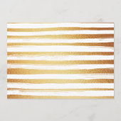 ゴールドの箔＆グリーンパームリーフビーチウェディングサイン 招待状 (裏面)