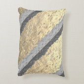 ゴールドの箔 グレーのきらきらしたエレガントなロイヤル アクセントクッション (裏面(縦))