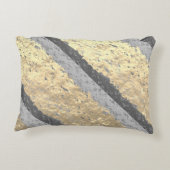 ゴールドの箔 グレーのきらきらしたエレガントなロイヤル アクセントクッション (裏面)