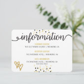 ゴールドの箔 & ブラックのコンフェッティドット 結婚式のインフォメーションカード エンクロージャーカード (スタンド正面)