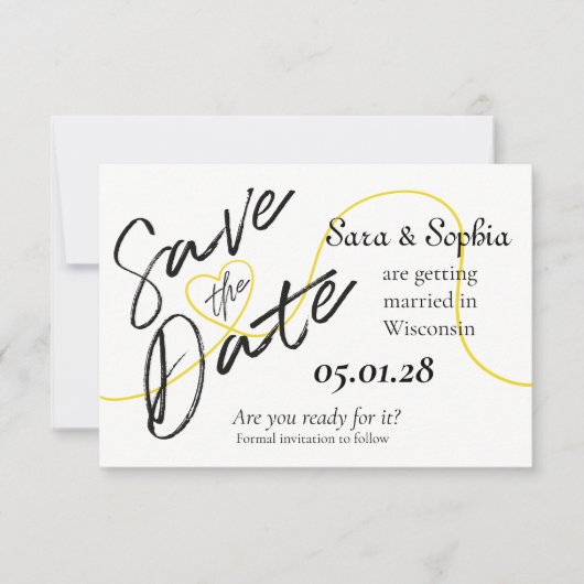 ゴールドの糸のSave the Date セーブザデート (正面)
