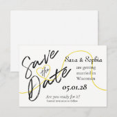 ゴールドの糸のSave the Date セーブザデート (正面/裏面)