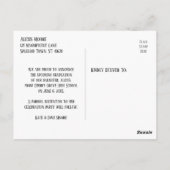 ゴールドの紙吹雪 ラベンダー色の卒業記念Save the Date ポストカード (裏面)
