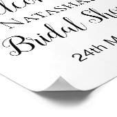 ゴールドの結婚前お茶会看板 - ベビーシャワー看板 ポスター (角)