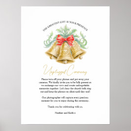 ゴールドの結婚式のベル リボン ウェディング ウンジャガ クリスマス ウェディング ポスター