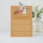 ゴールドの結婚式の秋のフラワーブーケ エンクロージャーカード (スタンド正面)