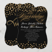 ゴールドの結婚式招待状 招待状 (正面/裏面)