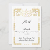 ゴールドの結婚式招待状 案内状 (裏面)