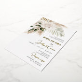 ゴールドの結婚式招待状 箔招待状 (回転した状態)