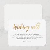 ゴールドの結婚式用ウィッシュウェル。モダンなホイルのインサート エンクロージャーカード (正面/裏面)