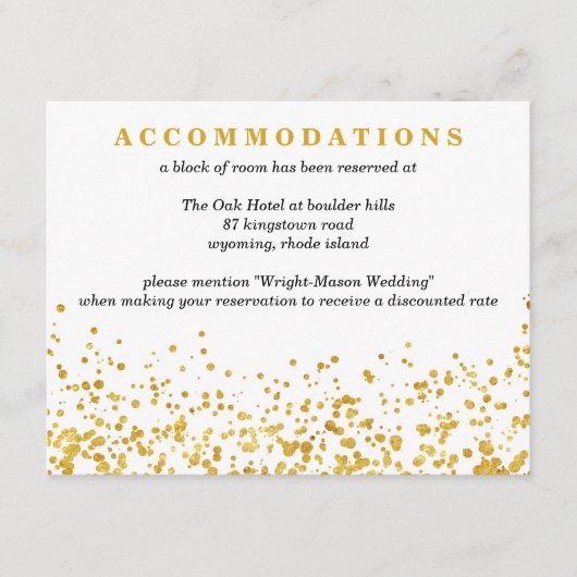 ゴールドの結婚式 エンクロージャーカード (正面)