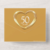 ゴールドの結婚記念日 50周年パーティー イベント アル オールインワン招待状 (裏面)