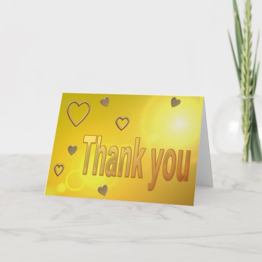 ゴールドの結婚50周年記念の挨拶状 サンキューカード (正面)