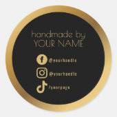 ゴールドの縁取り、黒の包装クラシックル ラウンドシール (正面)