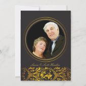 ゴールドの縁取り - 50周年招待状 招待状 (裏面)