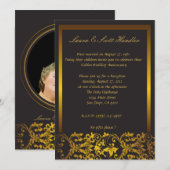 ゴールドの縁取り - 50周年招待状 招待状 (正面/裏面)