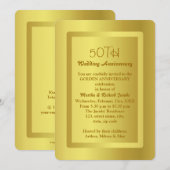 ゴールドの縁取り 50周年結婚記念日 招待状 (正面/裏面)