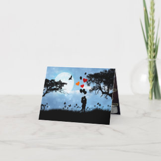 ゴールドの背景に大きな赤いバラ 招待状