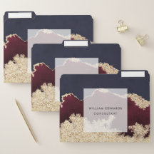 ゴールドの脈理が入ったロイヤルブルー & ワイン