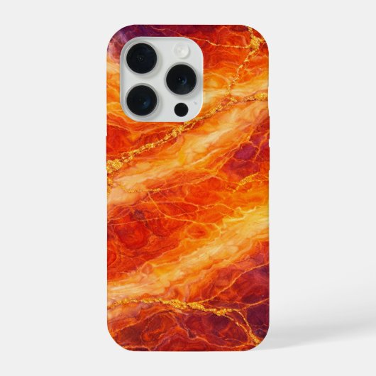ゴールドの脈石が輝くサンセット大理石 iPhoneケース (裏面)