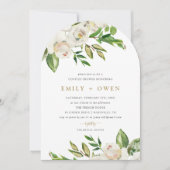 ゴールドの花のカップルシャワー招待状 招待状 (正面)