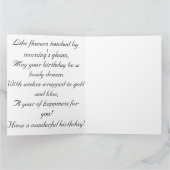 ゴールドの花の誕生日カード カード (内部)